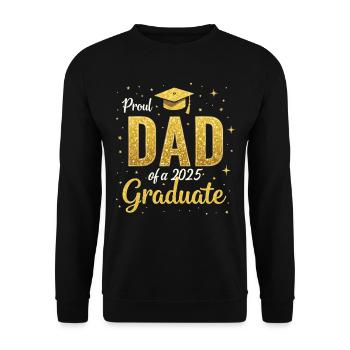 Proud dad of a 2025 graduate senior graduation - Unisex Sweatshirt - black - Front - Alina (178cm) & Michal (187cm)