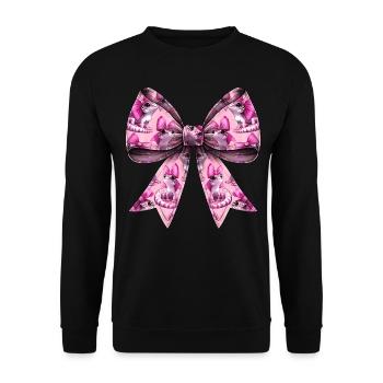 Coquette Bow Crested Gecko Lizard Pattern Mom Girl - Unisex Sweatshirt - black - Front - Alina (178cm) & Michal (187cm)