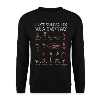Cadeau Humour Yoga Cadeau Femmes Filles - Sweat-shirt Unisexe - noir - Devant - Alina (178cm) & Michal (187cm)