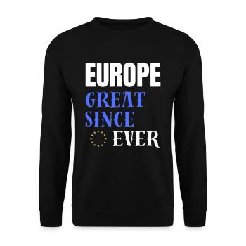 EUROPE GREAT SINCE EVER - Unisex Sweatshirt - black - Front - Alina (178cm) & Michal (187cm)