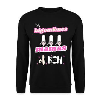 Les Bigoudènes MAMAS de Bretagne BZH - Sweat-shirt Unisexe - noir - Devant - Alina (178cm) & Michal (187cm)