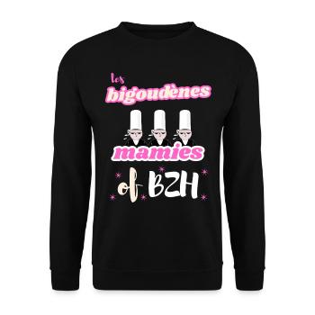 The Bigoudènes MAMIES of Brittany - Unisex Sweatshirt - black - Front - Alina (178cm) & Michal (187cm)