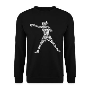 Boxen Boxsport Typografie Damen Mädchen Boxer - Unisex Pullover - Schwarz - Vorne - Alina (178cm) & Michal (187cm)