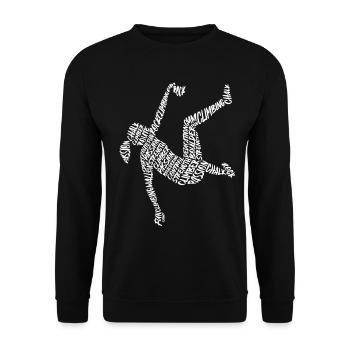 Bloc Grimpeur Typographie Fille Escalade - Sweat-shirt Unisexe - noir - Devant - Alina (178cm) & Michal (187cm)