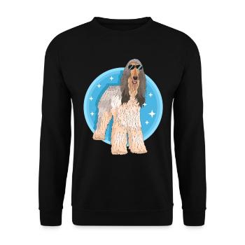 Afghan Greyhound Dog Owner Gift - Unisex Sweatshirt - black - Front - Alina (178cm) & Michal (187cm)
