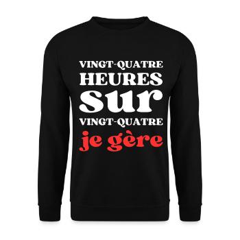 VINGT QUATRE 3 - Sweat-shirt Unisexe - noir - Devant - Alina (178cm) & Michal (187cm)