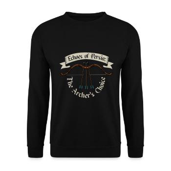 Bogenschütze - persischer Bogen - Unisex Pullover - Schwarz - Vorne - Alina (178cm) & Michal (187cm)