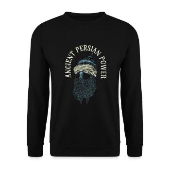 Persische Macht - persischer Helm - Unisex Pullover - Schwarz - Vorne - Alina (178cm) & Michal (187cm)