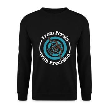 Persische Präzision - persischer Bogen - Unisex Pullover - Schwarz - Vorne - Alina (178cm) & Michal (187cm)