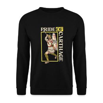 Karhago - Karthagischer Hoplit - Unisex Pullover - Schwarz - Vorne - Alina (178cm) & Michal (187cm)