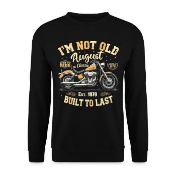 August 1979 August birthday 1979 August 1979 - Unisex Sweatshirt - black - Front - Alina (178cm) & Michal (187cm)