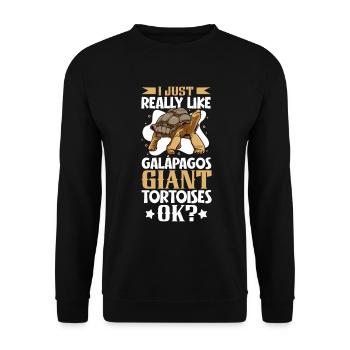 I love my Galapagos giant tortoise - Unisex Sweatshirt - black - Front - Alina (178cm) & Michal (187cm)