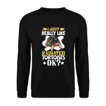 I love my radiated tortoise - Unisex Sweatshirt - black - Front - Alina (178cm) & Michal (187cm)