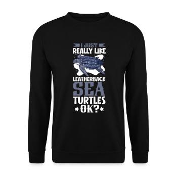 J’adore ma tortue luth - Sweat-shirt Unisexe - noir - Devant - Alina (178cm) & Michal (187cm)