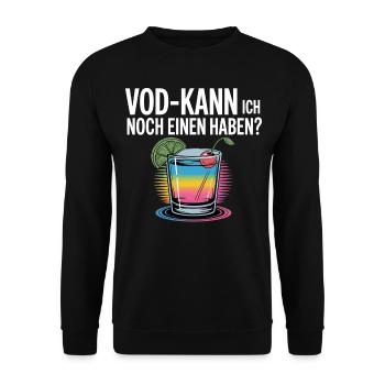 Witzig Mallorca Malle Urlaub Lustiger Vodka Spruch - Unisex Pullover - Schwarz - Vorne - Alina (178cm) & Michal (187cm)