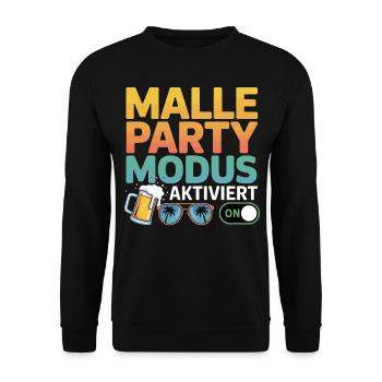 Gruppen Urlaub Malle Party Mallorca Crew 2025 - Unisex Pullover - Schwarz - Vorne - Alina (178cm) & Michal (187cm)