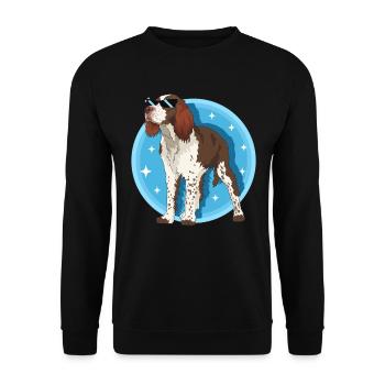 English Springer Spaniel Dog Gift - Unisex Sweatshirt - black - Front - Alina (178cm) & Michal (187cm)