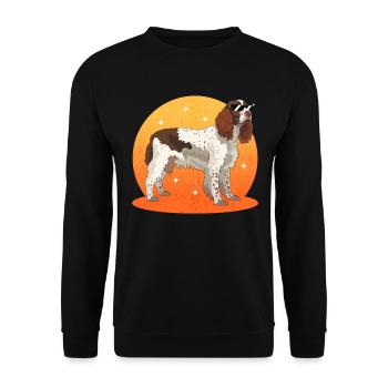 English Springer Spaniel Hund Geschenke - Unisex Pullover - Schwarz - Vorne - Alina (178cm) & Michal (187cm)