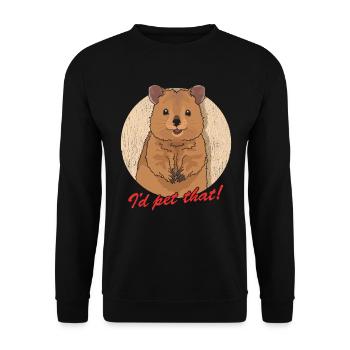 Quokka Kurzschwanzkänguru Quokkas Geschenk - Unisex Pullover - Schwarz - Vorne - Alina (178cm) & Michal (187cm)