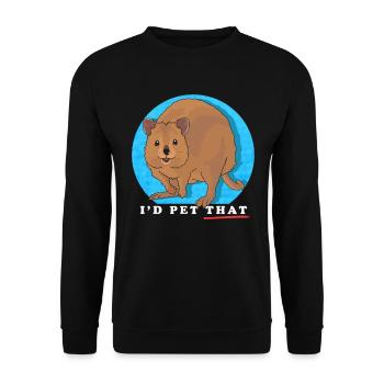 Quokka Kurzschwanzkänguru Quokkas Geschenke - Unisex Pullover - Schwarz - Vorne - Alina (178cm) & Michal (187cm)