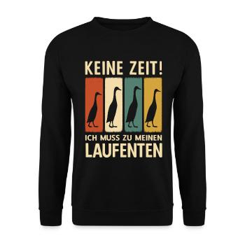 Canards qui courent pas de temps je dois aller à mes canards qui courent - Sweat-shirt Unisexe - noir - Devant - Alina (178cm) & Michal (187cm)