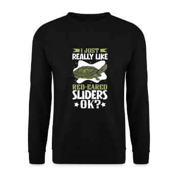 I love my red-eared turtle - Unisex Sweatshirt - black - Front - Alina (178cm) & Michal (187cm)