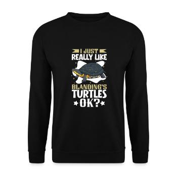 J’adore ma tortue d’étang - Sweat-shirt Unisexe - noir - Devant - Alina (178cm) & Michal (187cm)