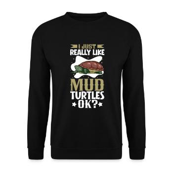 J’adore ma tortue - Sweat-shirt Unisexe - noir - Devant - Alina (178cm) & Michal (187cm)