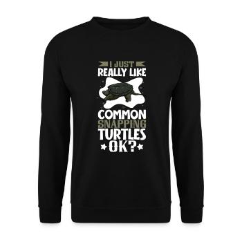J’adore ma tortue serpentine - Sweat-shirt Unisexe - noir - Devant - Alina (178cm) & Michal (187cm)