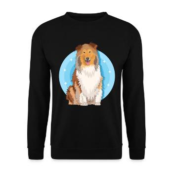 Collie Longhair Collie Rough Collies Gift - Unisex Sweatshirt - black - Front - Alina (178cm) & Michal (187cm)