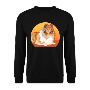 Collie Longhair Collie Rough Collies Gifts - Unisex Sweatshirt - black - Front - Alina (178cm) & Michal (187cm)