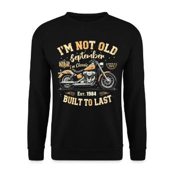 Anniversaire 1984 Millésime Septembre 1984 Cadeau - Sweat-shirt Unisexe - noir - Devant - Alina (178cm) & Michal (187cm)
