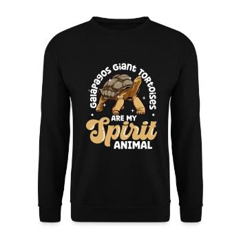 My Spirit Animal - Galapagos Giant Tortoise - Unisex Sweatshirt - black - Front - Alina (178cm) & Michal (187cm)