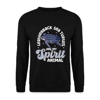 Mon animal spirituel - Tortue luth - Sweat-shirt Unisexe - noir - Devant - Alina (178cm) & Michal (187cm)