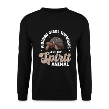 My Spirit Animal - Aldabra Giant Tortoise - Unisex Sweatshirt - black - Front - Alina (178cm) & Michal (187cm)