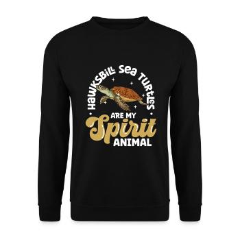 Mon animal spirituel - Tortue imbriquée - Sweat-shirt Unisexe - noir - Devant - Alina (178cm) & Michal (187cm)