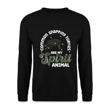 Mon animal spirituel - Tortue serpentine - Sweat-shirt Unisexe - noir - Devant - Alina (178cm) & Michal (187cm)