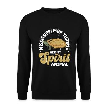 My Spirit Animal - Mississippi Mute Tortoise - Unisex Sweatshirt - black - Front - Alina (178cm) & Michal (187cm)