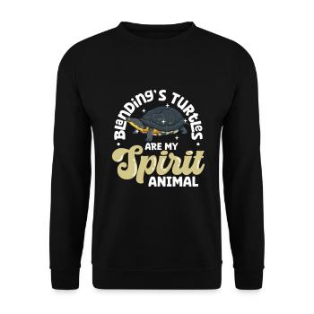 Mon animal spirituel - Tortue d’étang - Sweat-shirt Unisexe - noir - Devant - Alina (178cm) & Michal (187cm)