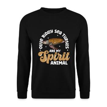 My Spirit Animal - Pazifische Ridley-Schildkröte - Unisex Pullover - Schwarz - Vorne - Alina (178cm) & Michal (187cm)