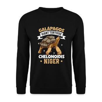 Galapagos Giant Tortoise - Unisex Sweatshirt - black - Front - Alina (178cm) & Michal (187cm)