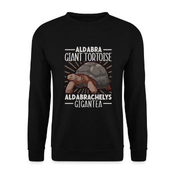 Aldabra Giant Tortoise - Unisex Sweatshirt - black - Front - Alina (178cm) & Michal (187cm)