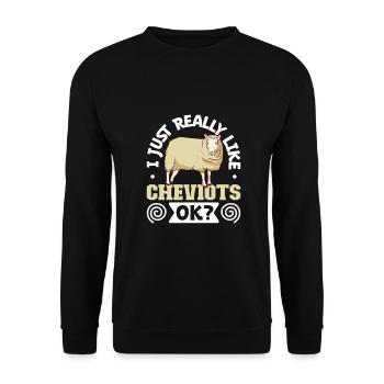 I love my Cheviot sheep - Unisex Sweatshirt - black - Front - Alina (178cm) & Michal (187cm)