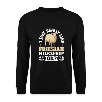I love my East Frisian dairy sheep - Unisex Sweatshirt - black - Front - Alina (178cm) & Michal (187cm)