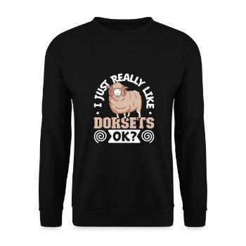 I love my Dorset meat sheep - Unisex Sweatshirt - black - Front - Alina (178cm) & Michal (187cm)