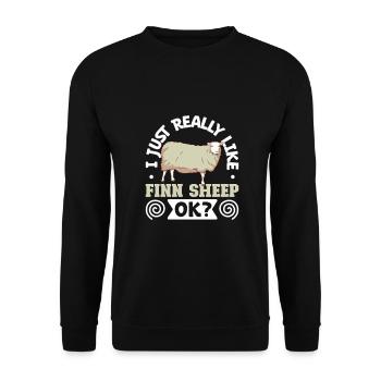 I love my Finn sheep - Unisex Sweatshirt - black - Front - Alina (178cm) & Michal (187cm)
