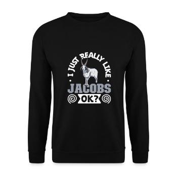 I love my Jacob sheep - Unisex Sweatshirt - black - Front - Alina (178cm) & Michal (187cm)