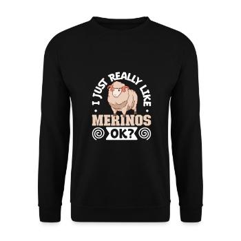 I love my merino sheep - Unisex Sweatshirt - black - Front - Alina (178cm) & Michal (187cm)