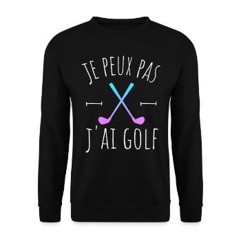 je peux pas j ai golf clubs - Sweat-shirt Unisexe - noir - Devant - Alina (178cm) & Michal (187cm)