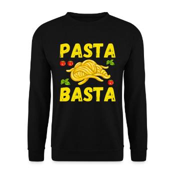 PASTA BASTA pates spaghetti - Sweat-shirt Unisexe - noir - Devant - Alina (178cm) & Michal (187cm)